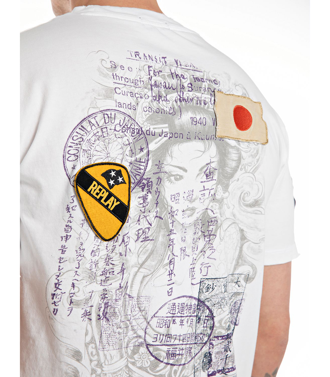 ヘビーコットンジャージーオリエンタルプリントTシャツ 詳細画像 ホワイト 5